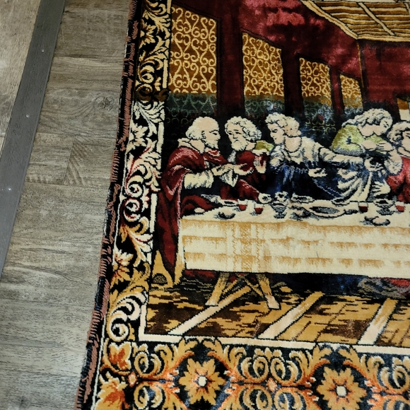 Vintage Last Supper velvet tapestry wall - Picture 9 of 14